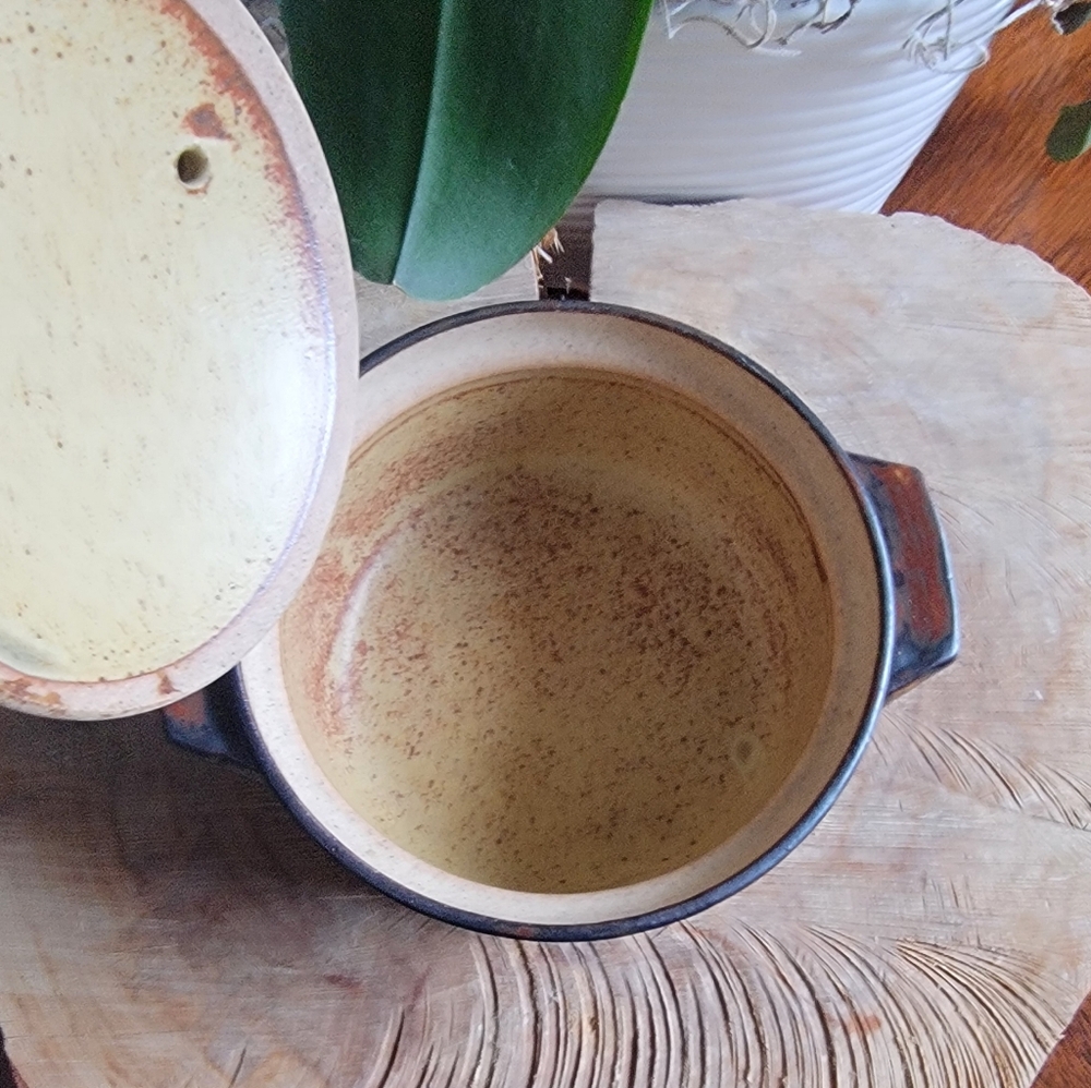 Artisan Ceramic Mini Casserole Dish - Tan and Brown - Picture 3 of 7